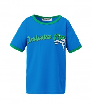 Kids' Onitsuka Tiger T Shirts Blue | 81253-IKEJ