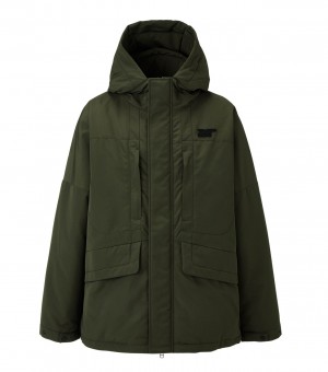 Men's Onitsuka Tiger Down Jackets Khaki | 27968-ISHO