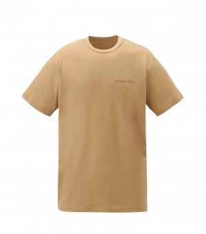 Men's Onitsuka Tiger Graphic T Shirts Beige | 09523-AGQR