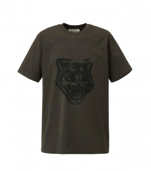 Men's Onitsuka Tiger Graphic T Shirts Dark Grey | 67094-DMCA