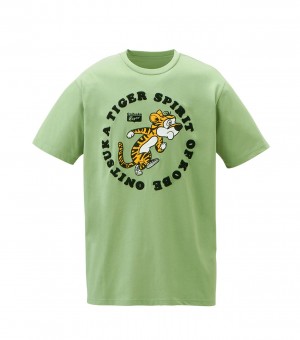 Men's Onitsuka Tiger Graphic T Shirts Light Green | 47801-BWJC