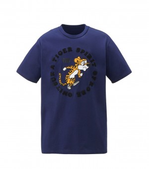 Men's Onitsuka Tiger Graphic T Shirts Navy | 02861-ILTE