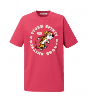 Men's Onitsuka Tiger Graphic T Shirts Pink | 18092-LGSA