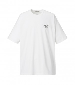 Men's Onitsuka Tiger Graphic T Shirts White | 08157-UFKS