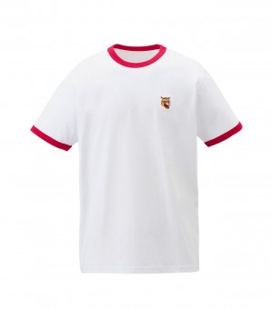 Men's Onitsuka Tiger Graphic T Shirts White / Red | 25637-SEGD