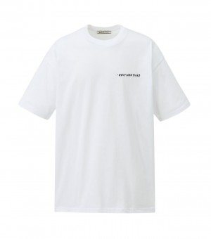 Men's Onitsuka Tiger Graphic T Shirts White | 58602-KNHL