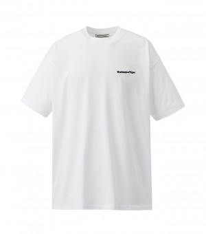 Men's Onitsuka Tiger Graphic T Shirts White | 38957-XVEQ