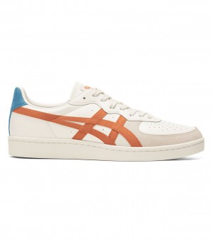 Men's Onitsuka Tiger Gsm Sneakers Cream / Red Orange | 04175-ZOQR