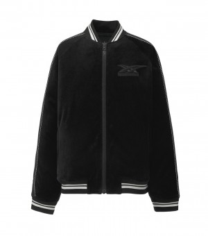 Men's Onitsuka Tiger Jackets Black | 91708-NFHQ