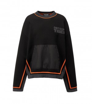 Men's Onitsuka Tiger Knit Tops Black | 43925-PRYQ