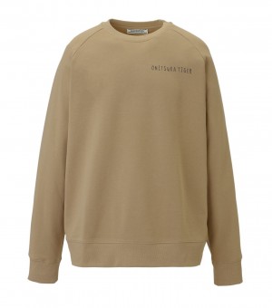 Men's Onitsuka Tiger Sweat Tops Beige | 85360-OUVE