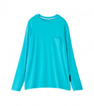 Men's Onitsuka Tiger Sweatshirts Light Blue | 67194-YDAG