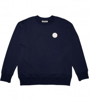 Men's Onitsuka Tiger Sweatshirts Navy | 80324-WEAI