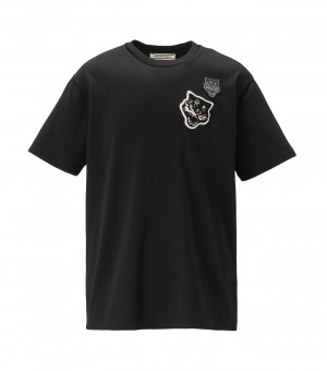 Men's Onitsuka Tiger T Shirts Black | 58910-ATFZ