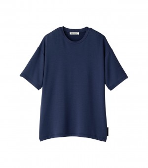 Men's Onitsuka Tiger T Shirts Navy | 06584-QTCB