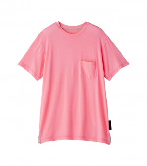 Men's Onitsuka Tiger T Shirts Pink | 14607-DPQZ