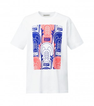 Men's Onitsuka Tiger T Shirts White | 40875-ICFQ