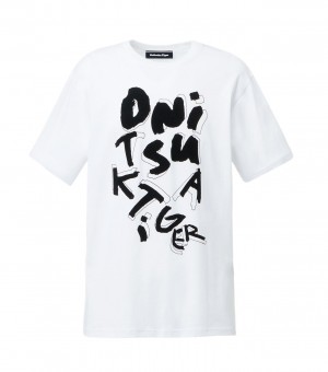 Men's Onitsuka Tiger T Shirts White | 42307-LQSR