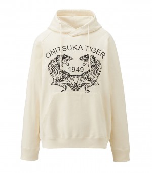 Women's Onitsuka Tiger Sweat Hoodie White | 71542-JCGZ