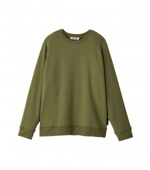 Women's Onitsuka Tiger Sweatshirts Khaki | 29145-FBYD