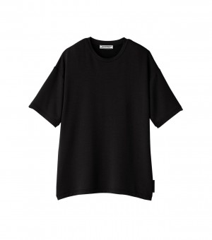 Women's Onitsuka Tiger T Shirts Black | 27360-SDRY