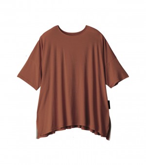 Women's Onitsuka Tiger T Shirts Brown | 96807-JLSC