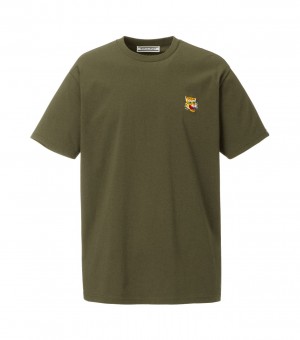 Women's Onitsuka Tiger T Shirts Khaki | 35492-ULQB