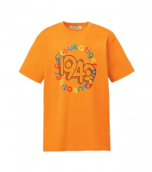 Women's Onitsuka Tiger T Shirts Orange | 85091-GRJU