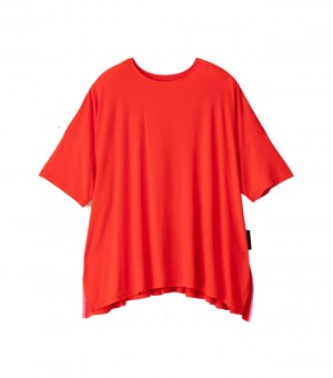 Women's Onitsuka Tiger T Shirts Red | 50361-RMKD