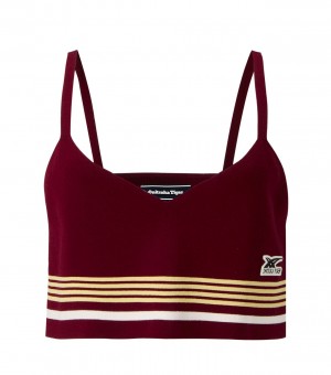 Women's Onitsuka Tiger Ws Knit Tops Burgundy Red | 87342-WEHP