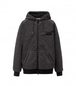 Women's Onitsuka Tiger Zip-Up Hoodie Black | 39254-AXKT