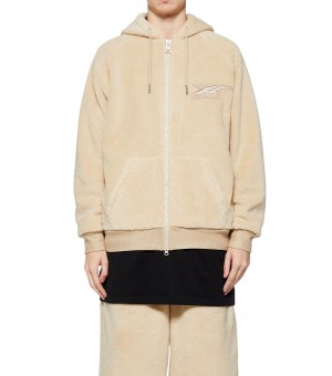 Women's Onitsuka Tiger Zip-Up Hoodie Brown | 37205-TSQP