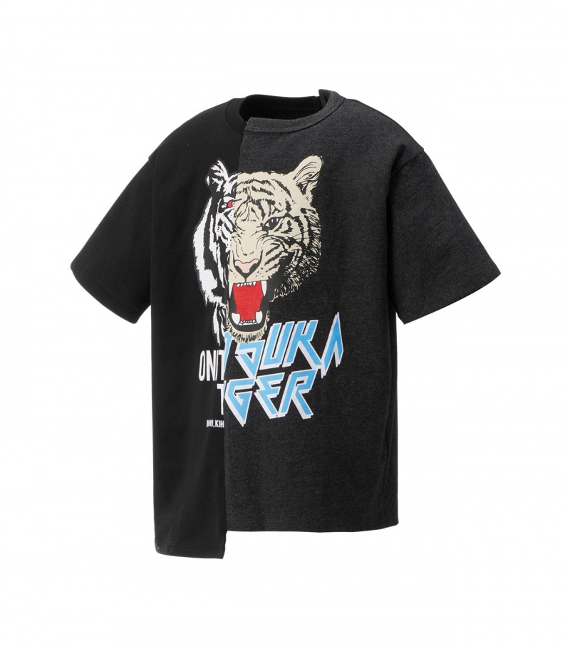 Kids' Onitsuka Tiger Graphic T Shirts Black | 16528-LCOK