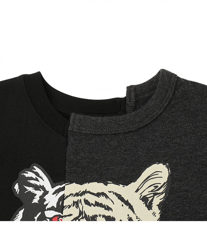 Kids' Onitsuka Tiger Graphic T Shirts Black | 16528-LCOK