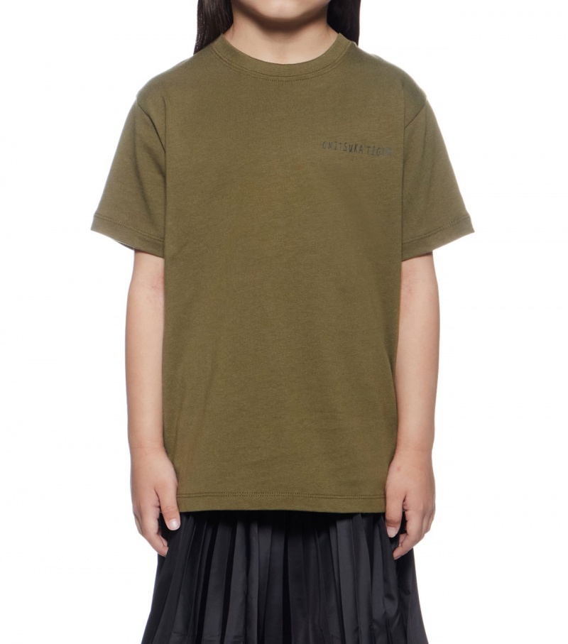 Kids' Onitsuka Tiger Graphic T Shirts Khaki | 23189-HXQT