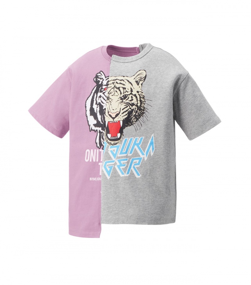 Kids' Onitsuka Tiger Graphic T Shirts Lavender / Grey | 21509-STBR