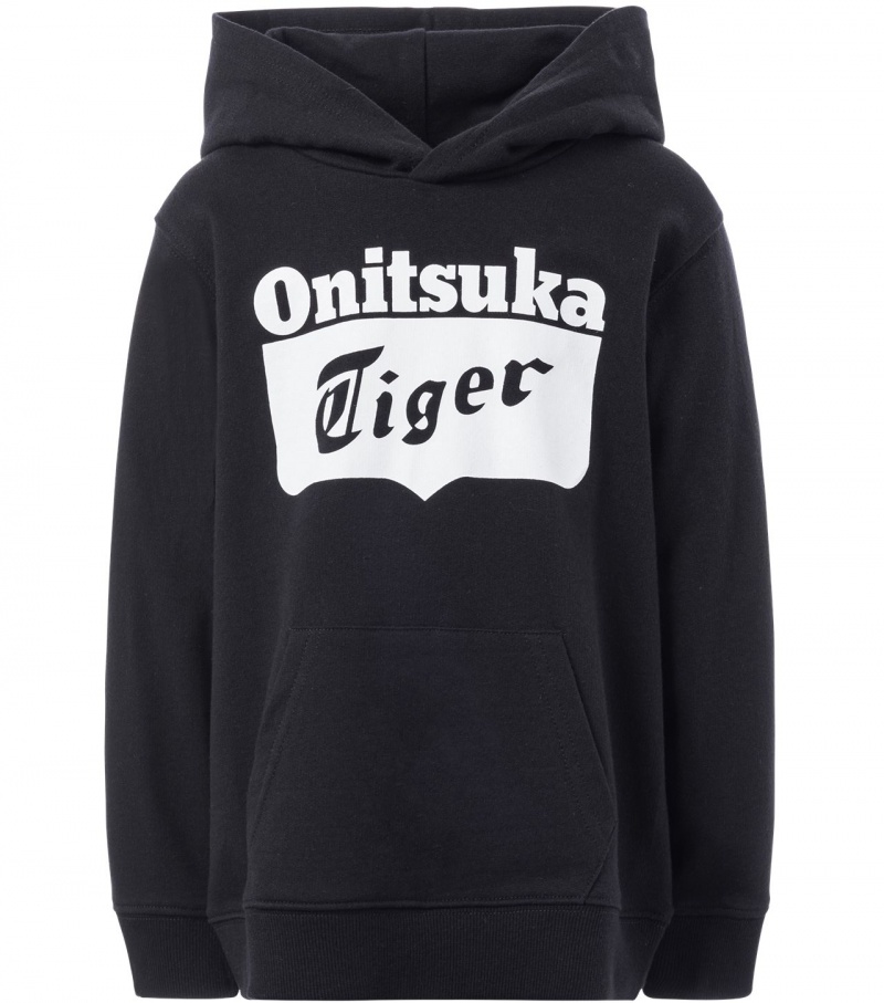 Kids\' Onitsuka Tiger Hoodie Black | 23857-UQSN