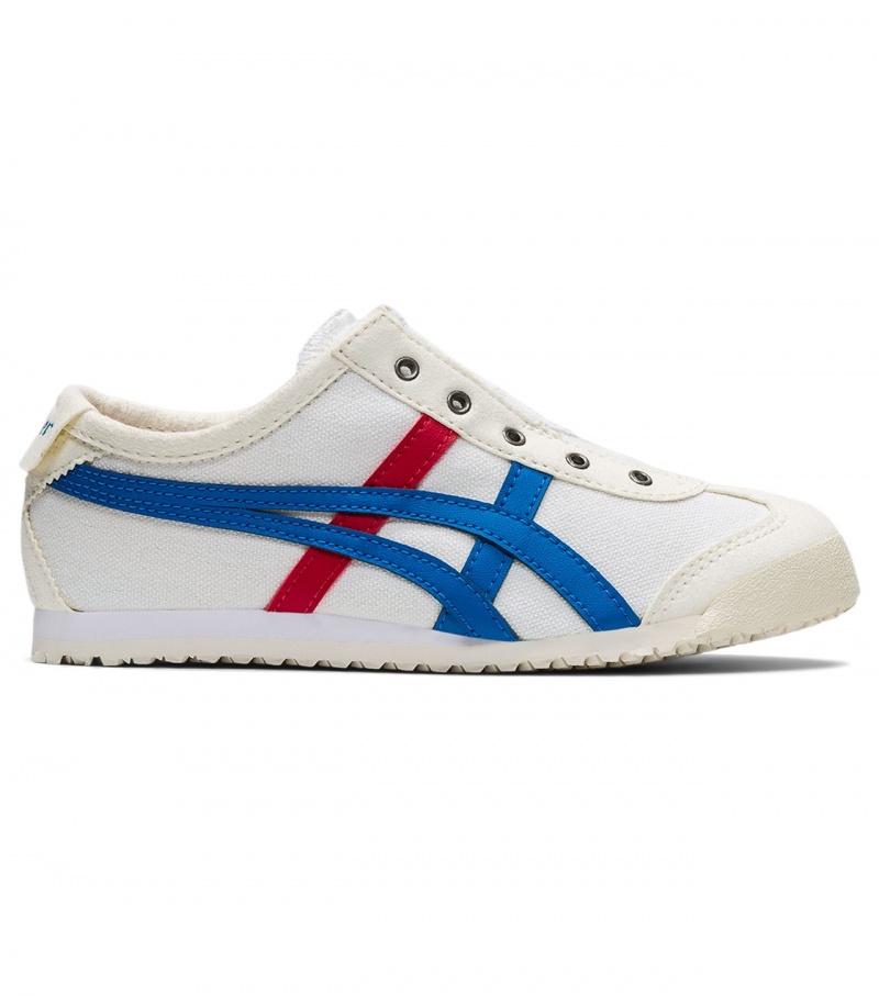 Kids\' Onitsuka Tiger Mexico 66 Slip-On Mexico 66 White / Blue | 50913-TVOS