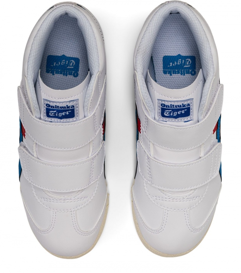 Kids' Onitsuka Tiger Mexico Mid Runner High Tops White / Blue | 21904-QDJV