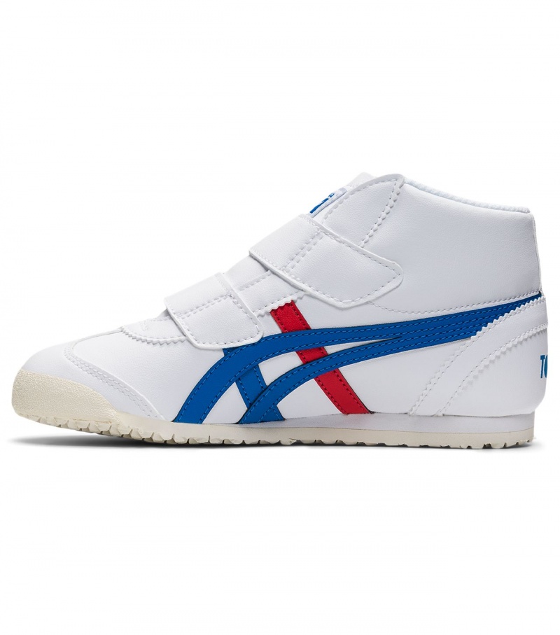 Kids' Onitsuka Tiger Mexico Mid Runner High Tops White / Blue | 21904-QDJV