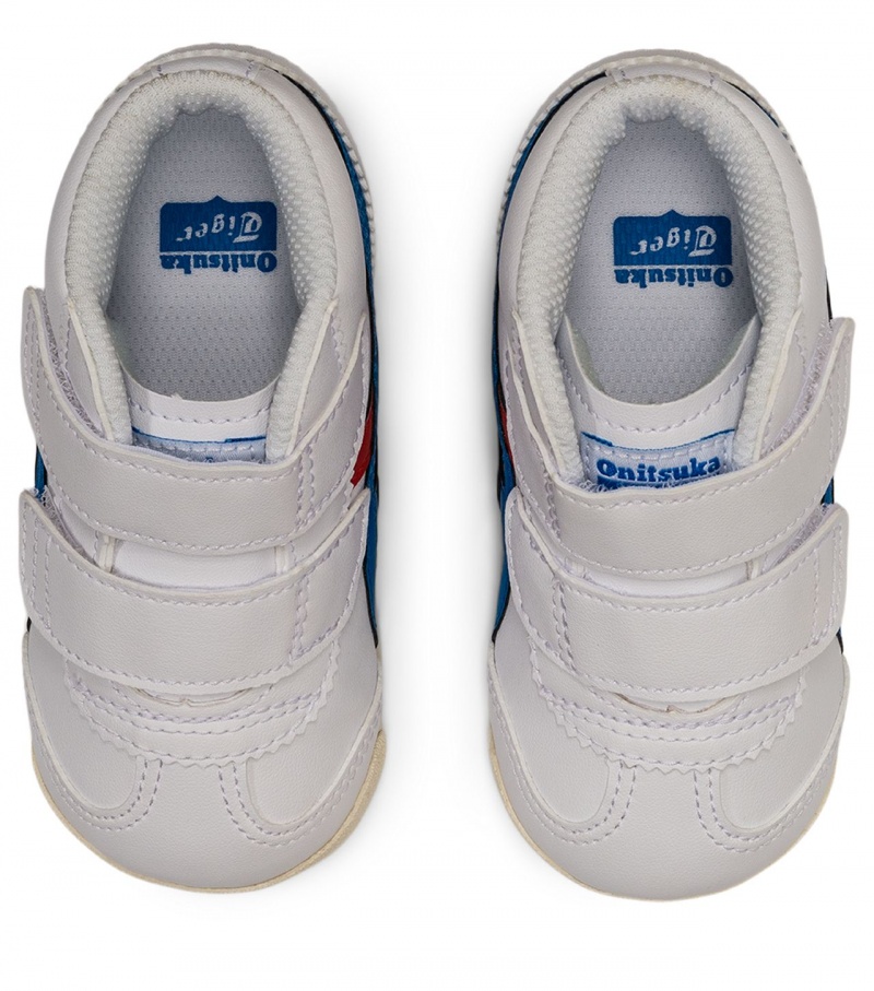 Kids' Onitsuka Tiger Mexico Mid Runner Sneakers White / Blue | 83019-OBEG