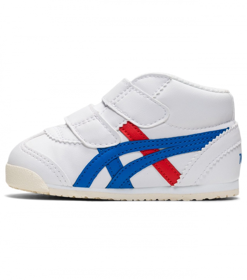 Kids' Onitsuka Tiger Mexico Mid Runner Sneakers White / Blue | 83019-OBEG