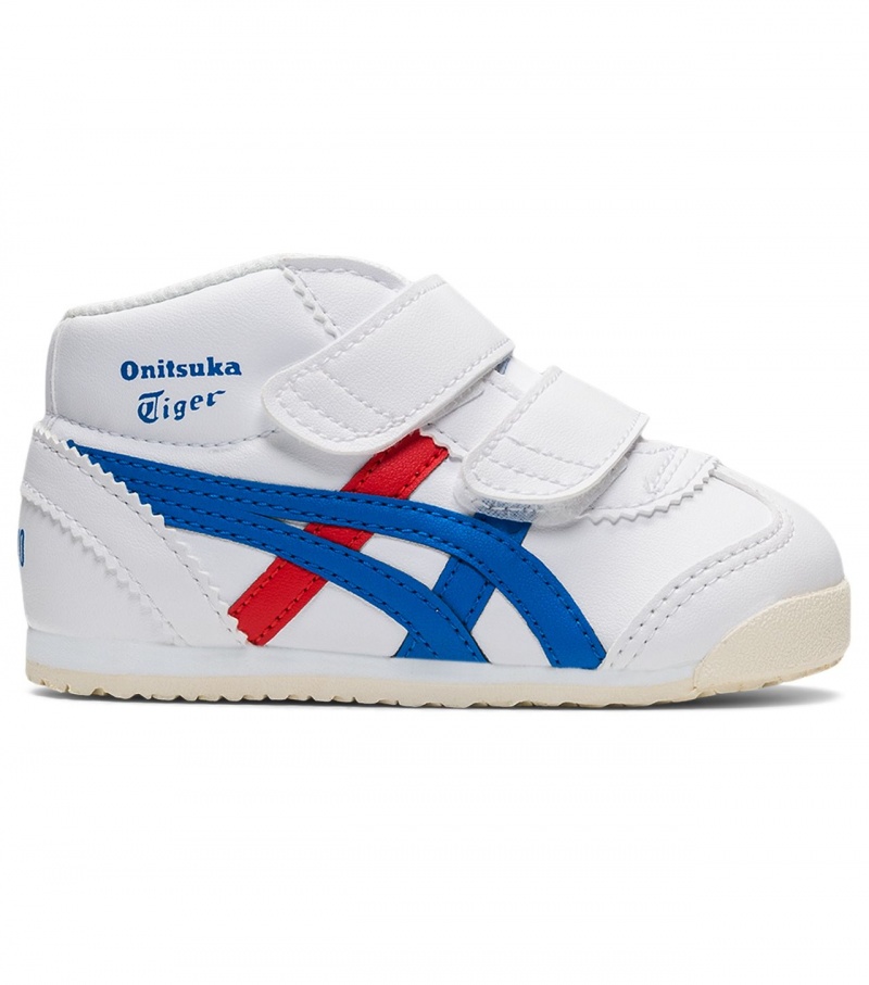 Kids\' Onitsuka Tiger Mexico Mid Runner Sneakers White / Blue | 83019-OBEG