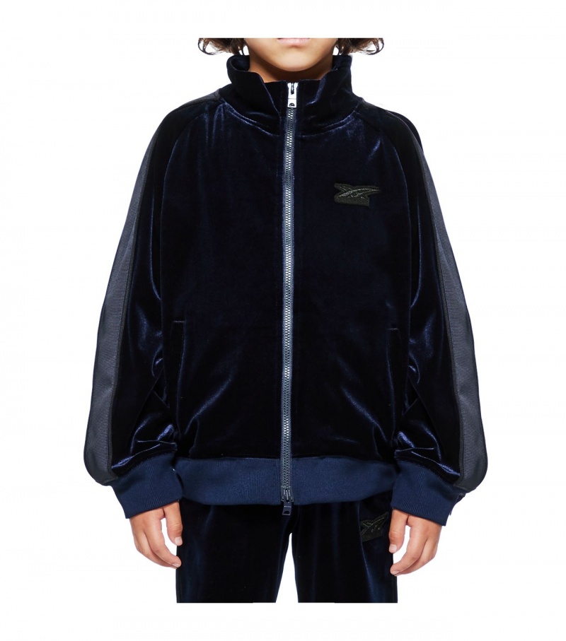 Kids' Onitsuka Tiger P Track Tops Navy | 36512-FQRB