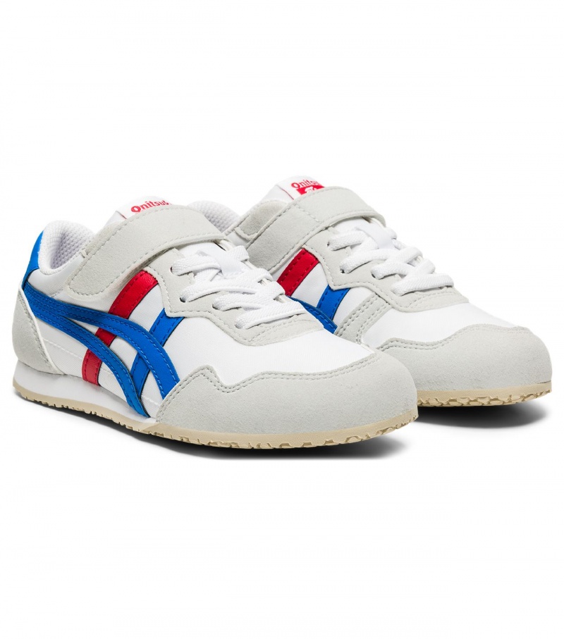 Kids' Onitsuka Tiger Serrano Sneakers White / Blue | 05361-VHWX