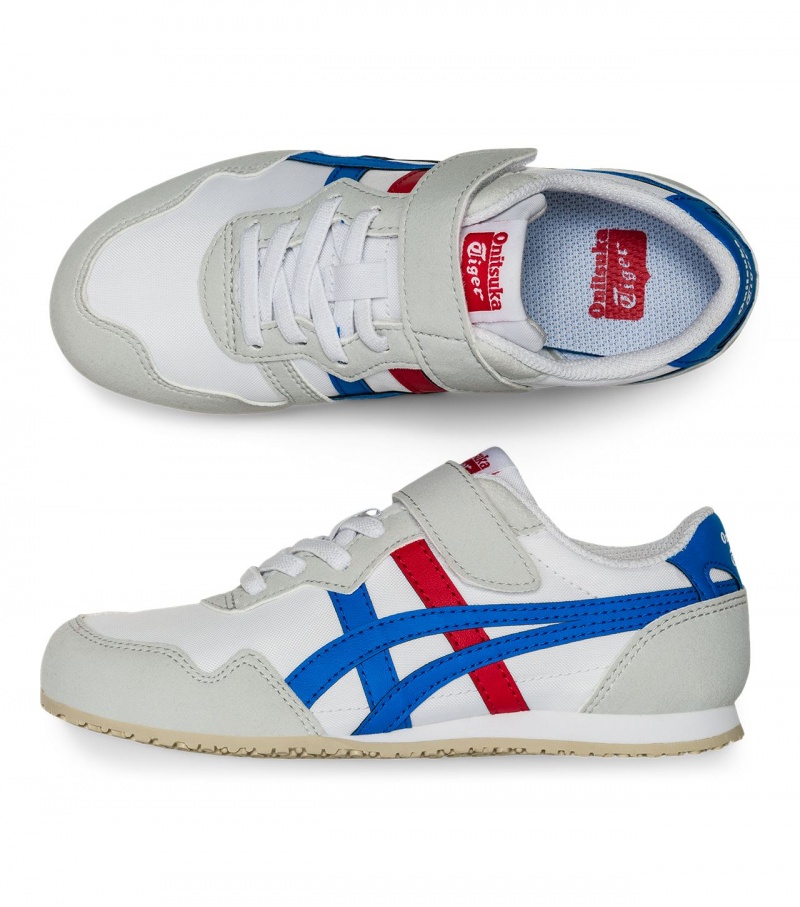 Kids' Onitsuka Tiger Serrano Sneakers White / Blue | 05361-VHWX