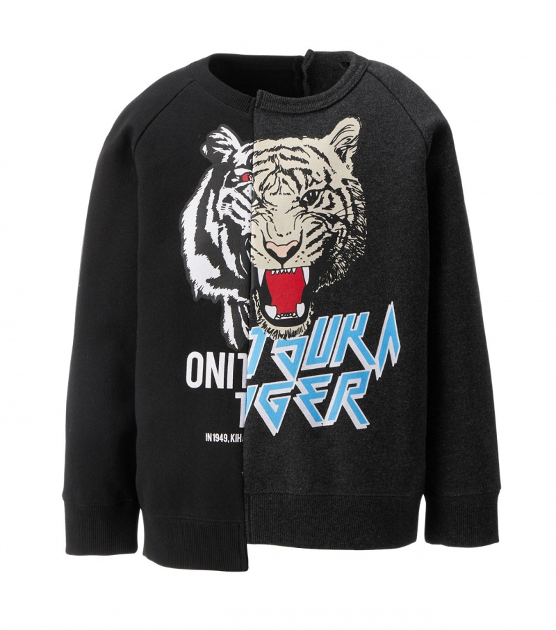 Kids\' Onitsuka Tiger Sweat Tops Black | 52473-FNWX