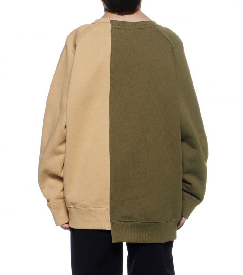 Kids' Onitsuka Tiger Sweat Tops Khaki / Beige | 57634-BYXU