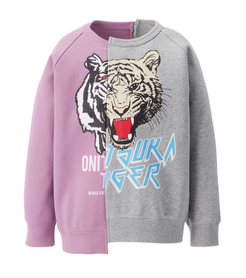 Kids\' Onitsuka Tiger Sweat Tops Lavender / Grey | 76385-FDAC