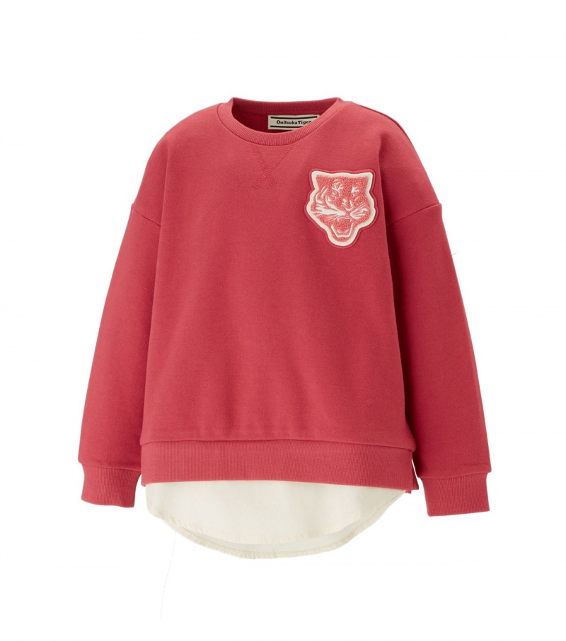 Kids' Onitsuka Tiger Sweat Tops Pink / Beige | 16739-FDCN